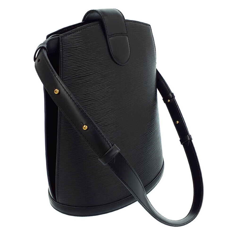 Louis Vuitton Bag Leather Epi Shoulder Black Cluny